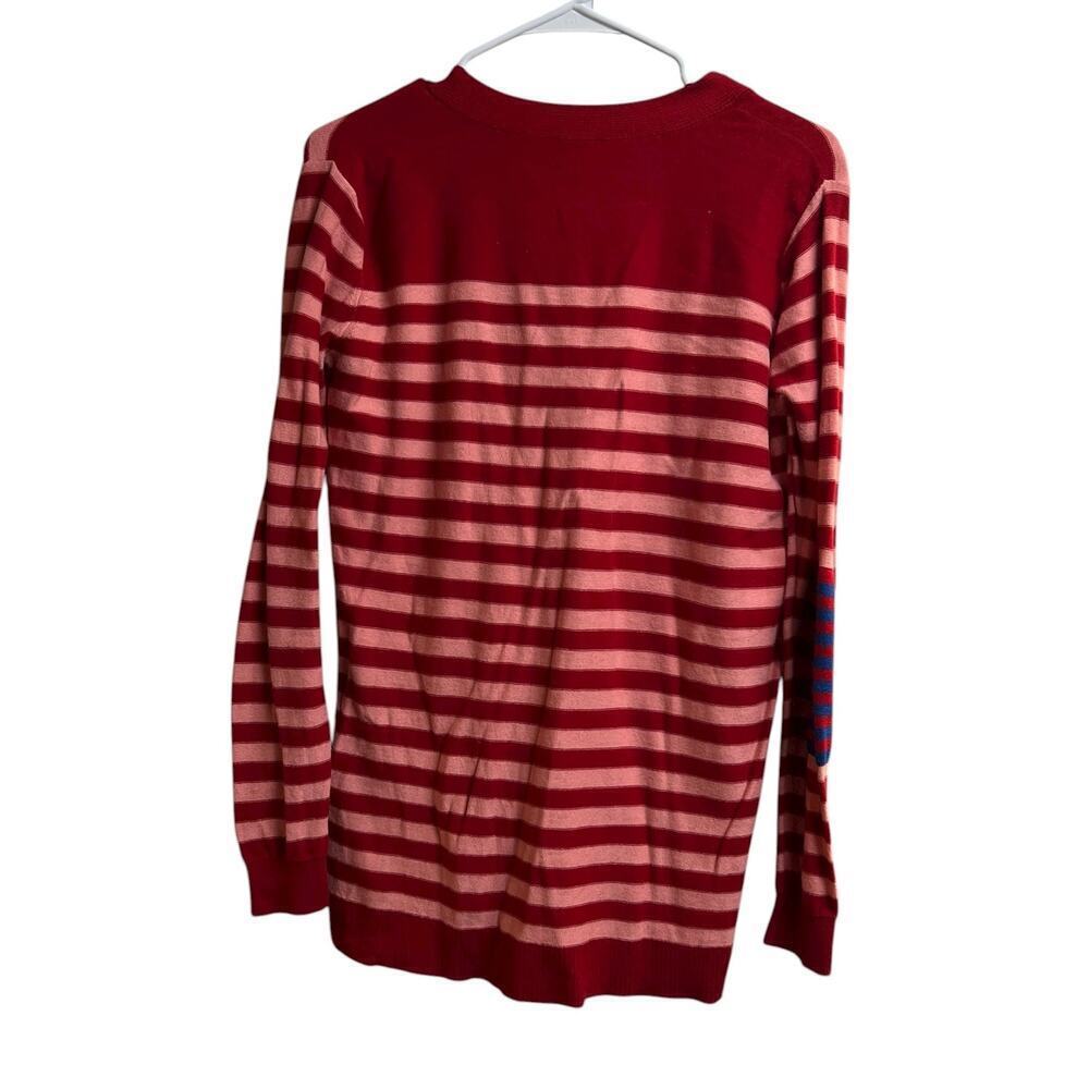 Cabi Cranberry Picnic Cardigan Summer Stripe Cotton Sweater Small - Picture 9 of 9